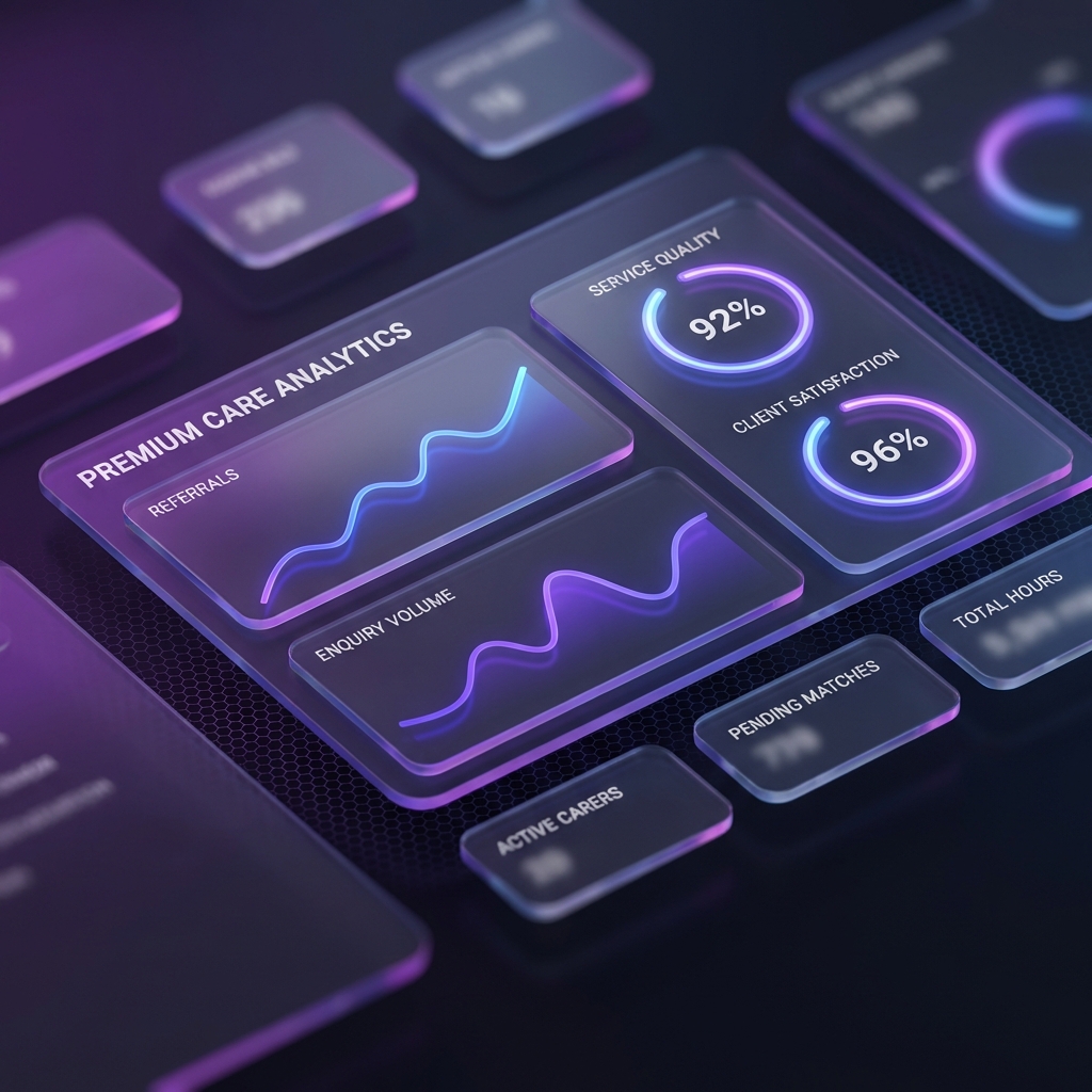 Agency dashboard showing analytics and enquiries